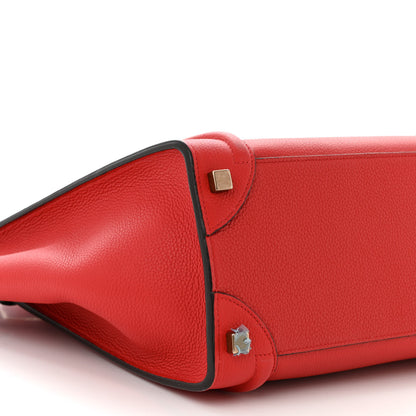 Celine Drummed Calfskin Micro Luggage Red 9 of 10