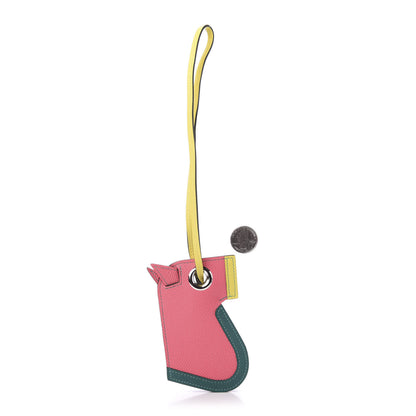 Hermes Epsom Camail Key Holder Rose Azalee Malachite Lime 3 of 5