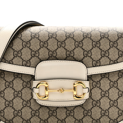 Gucci GG Supreme Monogram Horsebit 1955 Shoulder Bag Beige Mystic White 8 of 10