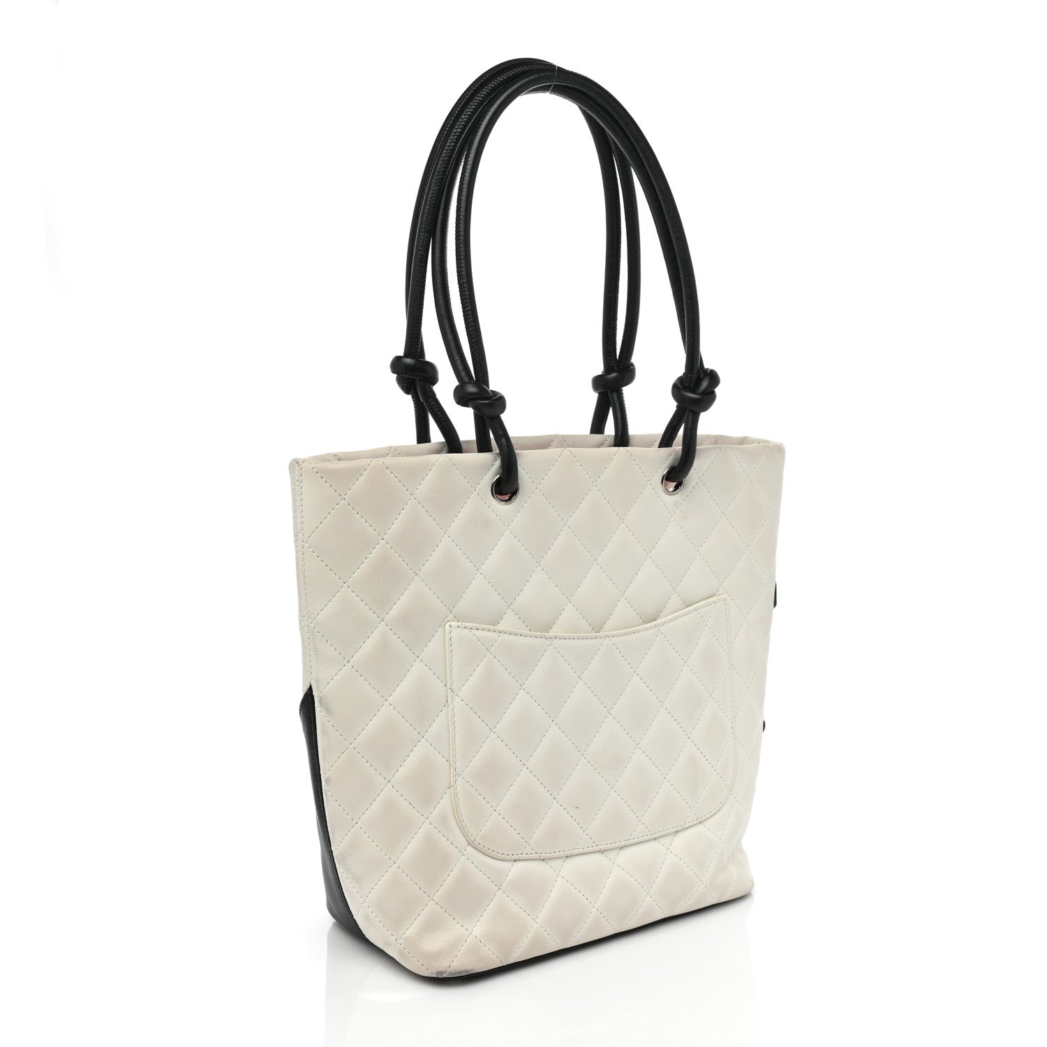 Chanel Calfskin Quilted Medium Cambon Tote White Black 2 of 20