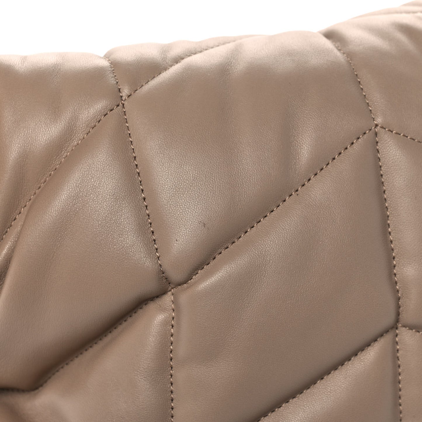 Lambskin Quilted Medium Loulou Puffer Monogram Chain Satchel Dark Beige