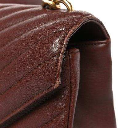 Saint Laurent Sheepskin Matelasse Chevron Monogram Medium College Bag Old Brandy 10 of 12