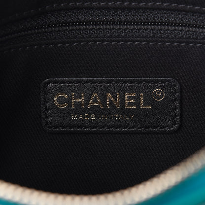 Chanel Patent Quilted Crown CC Double Zip Bag Blue 7 of 11