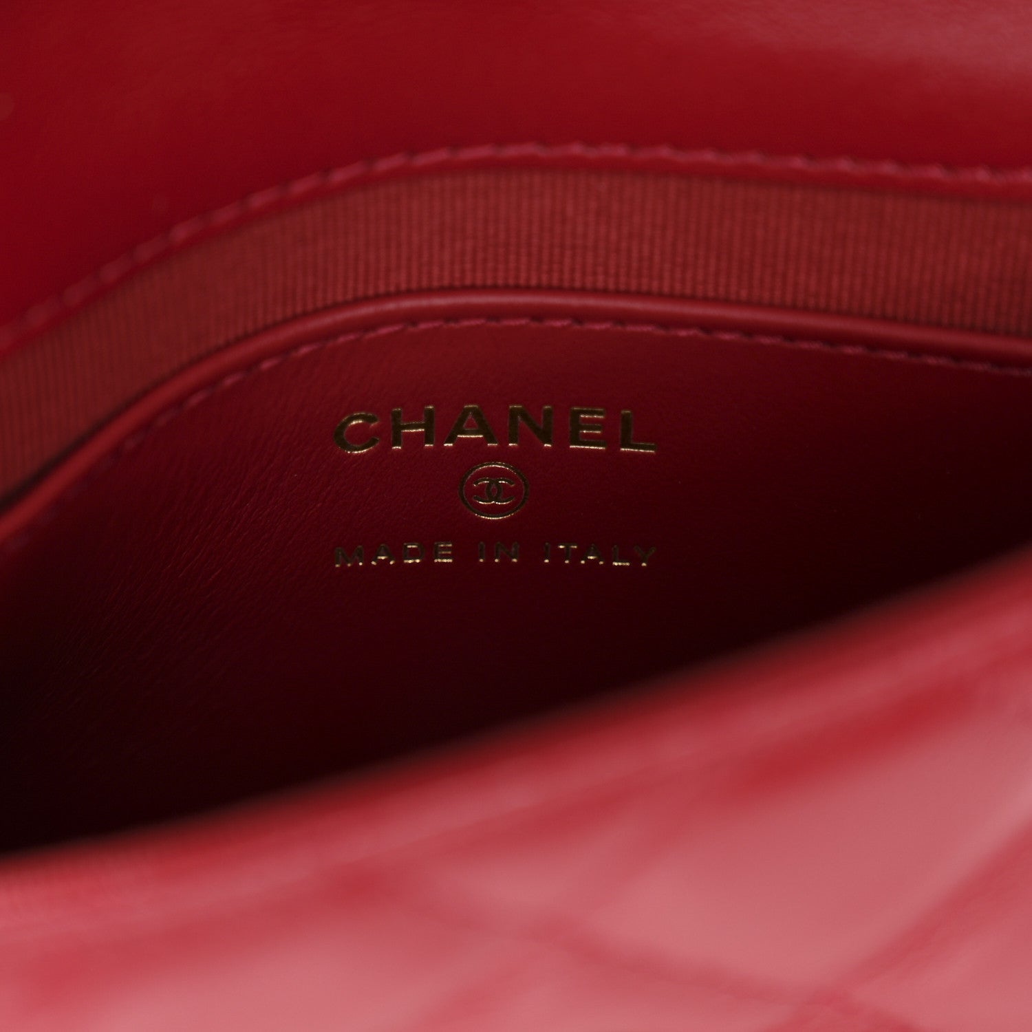Chanel Shiny Lambskin Quilted Mini Metal Top Handle Clutch With Chain  Red 6 of 12
