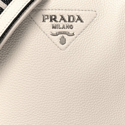 Prada Vitello Daino Soft Mini Hobo Messenger Bag White 7 of 9
