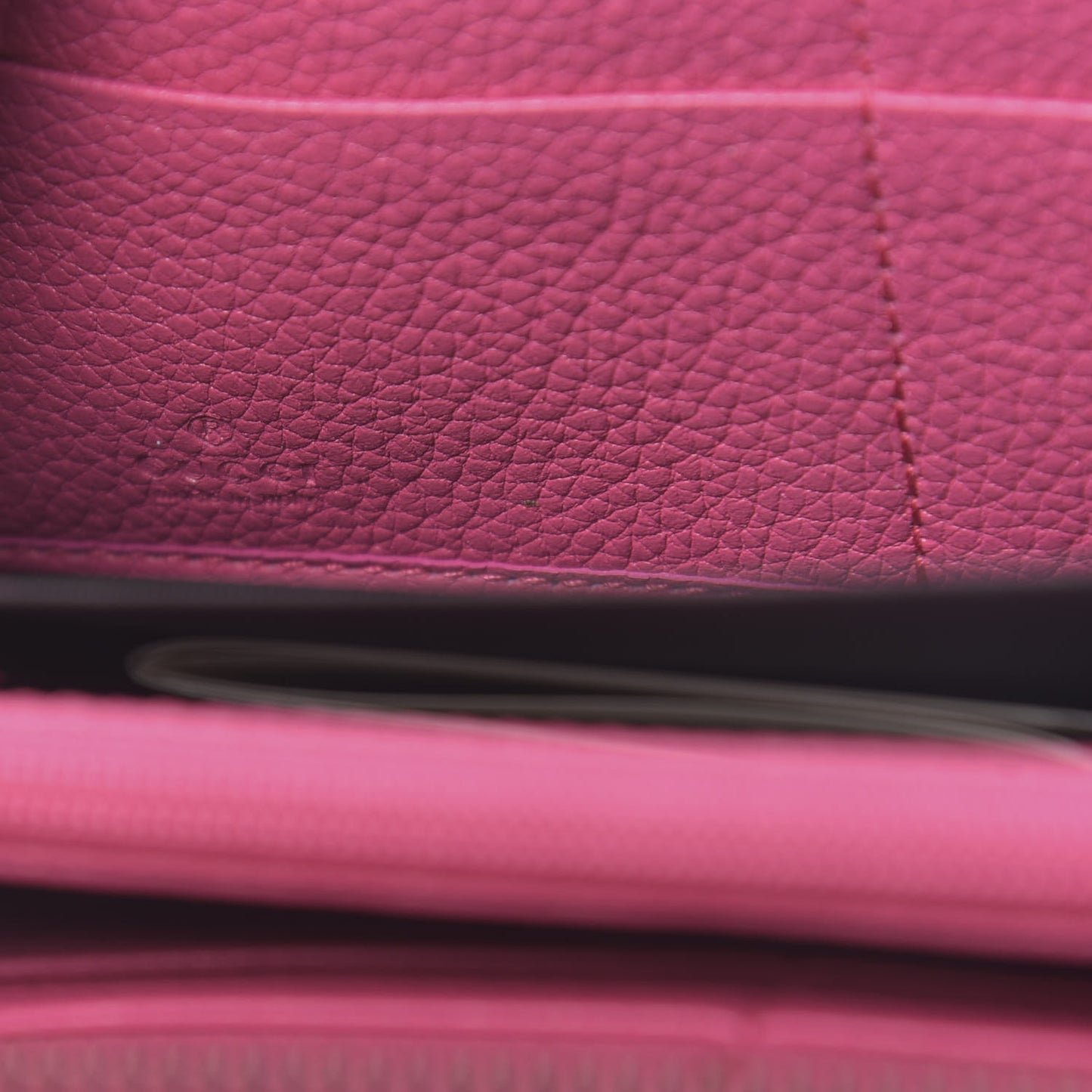 Grained Calfskin Logo Zip Around Wallet Box Pink Green
