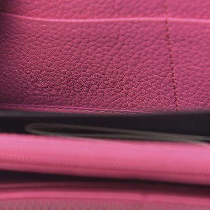 Gucci Grained Calfskin Logo Zip Around Wallet Box Pink Green 6 of 7