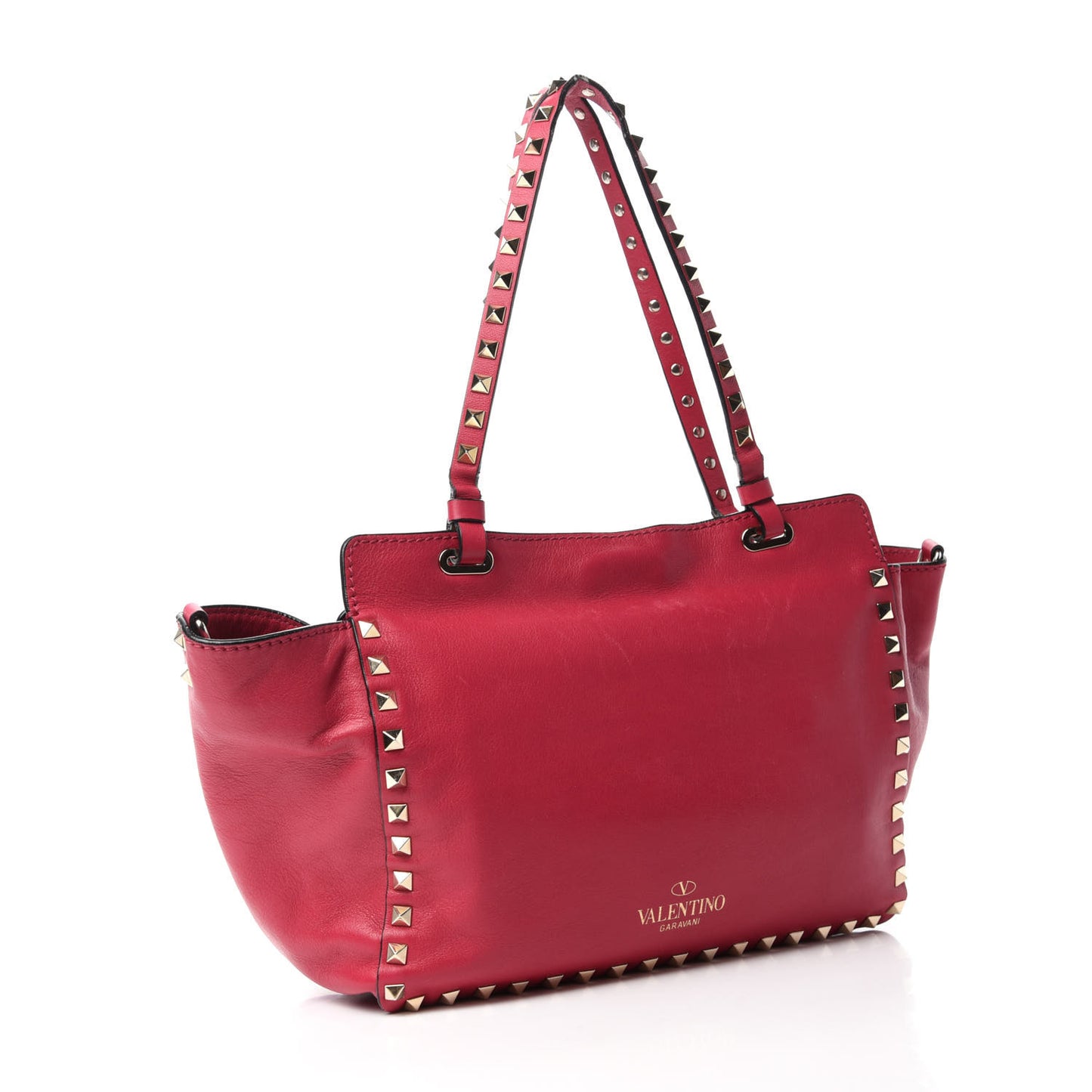 Vitello Small Rockstud Tote Cyclamin