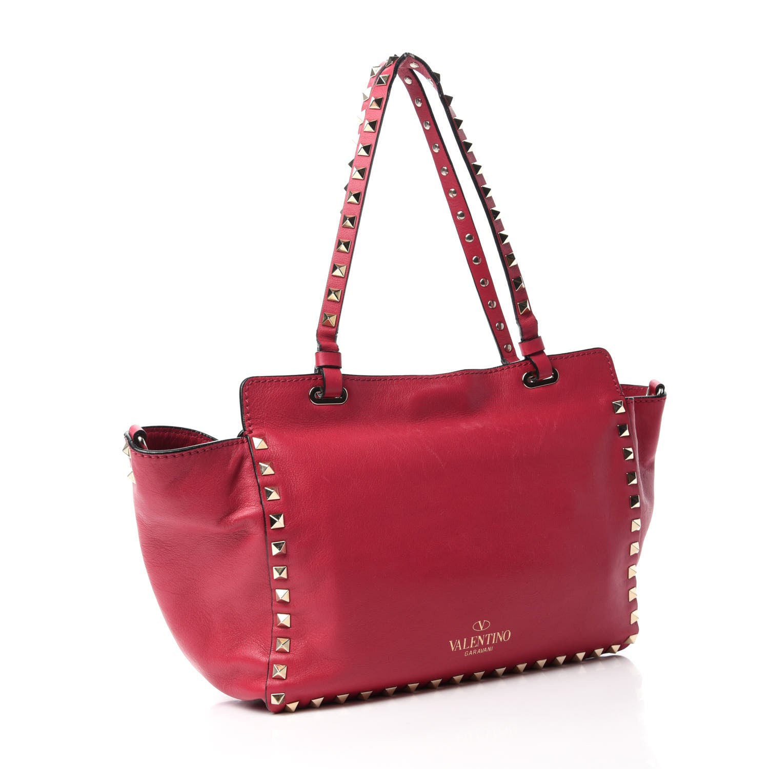 Valentino Garavani Vitello Small Rockstud Tote Cyclamin 3 of 12