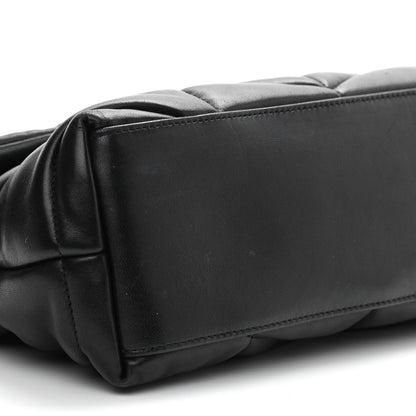 Saint Laurent Lambskin Quilted Small Loulou Puffer Monogram Chain Satchel Black 10 of 11