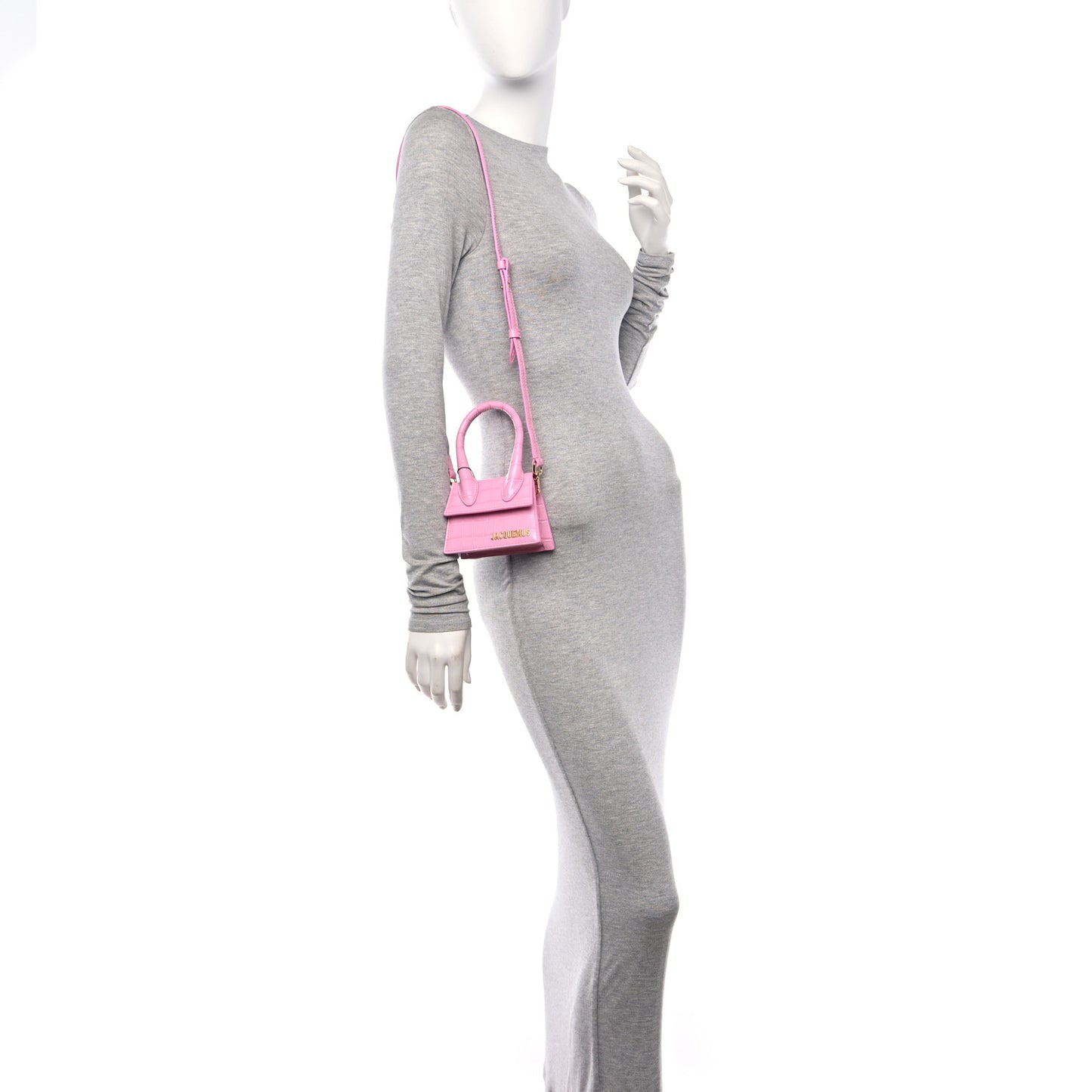 Calfskin Crocodile Embossed Le Chiquito Pink