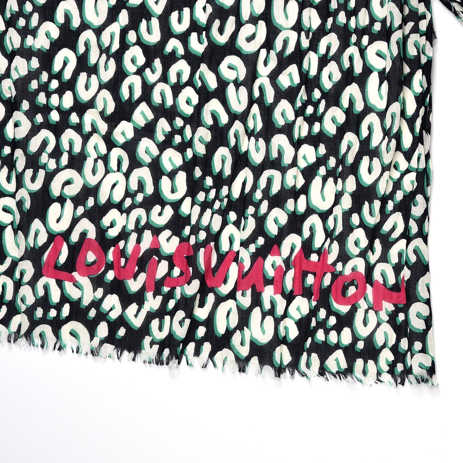 Louis Vuitton Cotton Leopard Stole Blue Infini 4 of 6