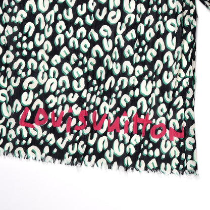 Louis Vuitton Cotton Leopard Stole Blue Infini 4 of 6