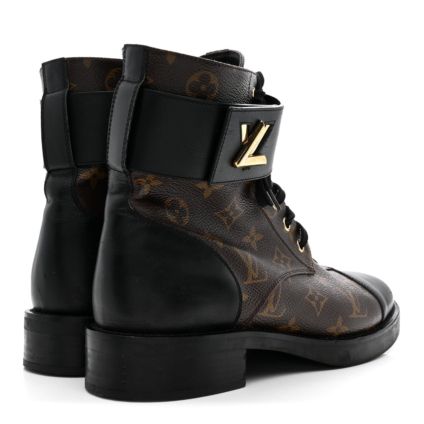 Calfskin Monogram Wonderland Flat Ranger Boots 41 Black