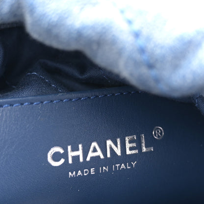 Chanel Washed Denim Quilted Studded Mini Chanel 22 Blue 6 of 10