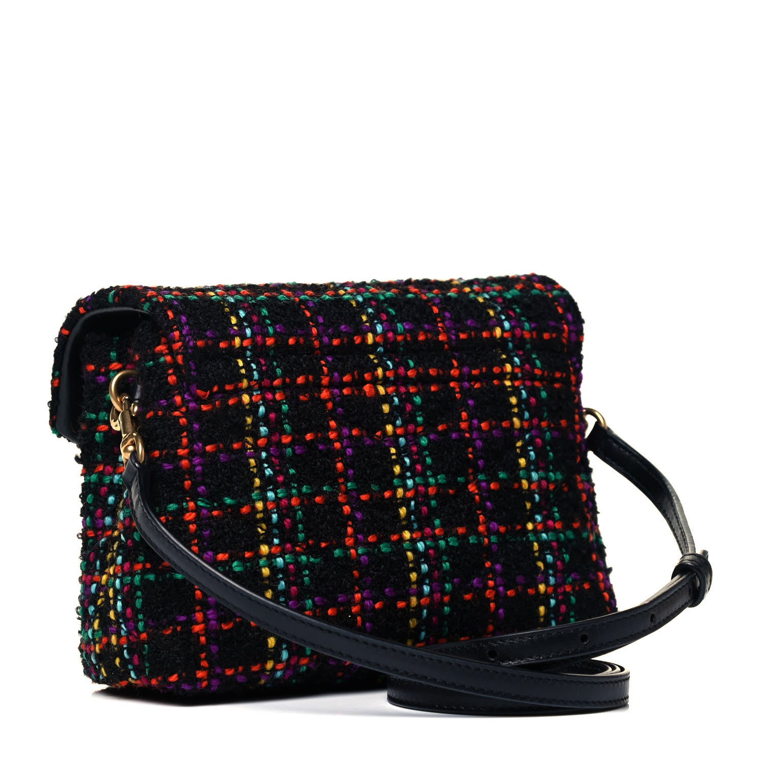Saint Laurent Tweed Toy Loulou Shoulder Bag Black 2 of 8