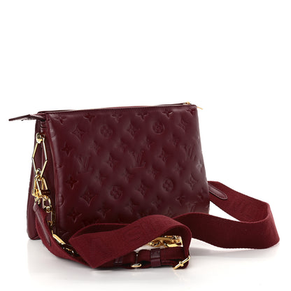 Louis Vuitton Lambskin Embossed Monogram Coussin PM Wine 3 of 8