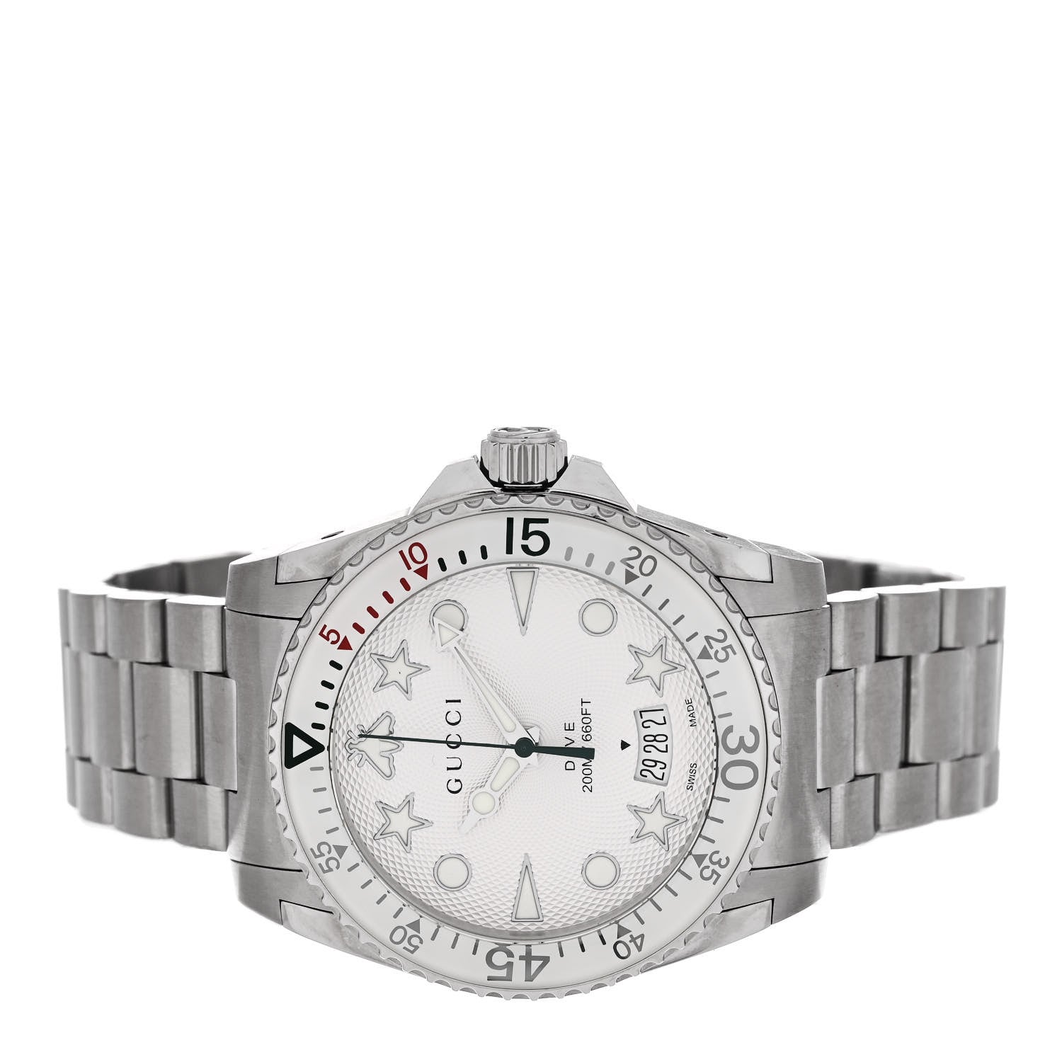 Gucci Stainless Steel 40mm Dive Quartz Watch White 2 of 5
