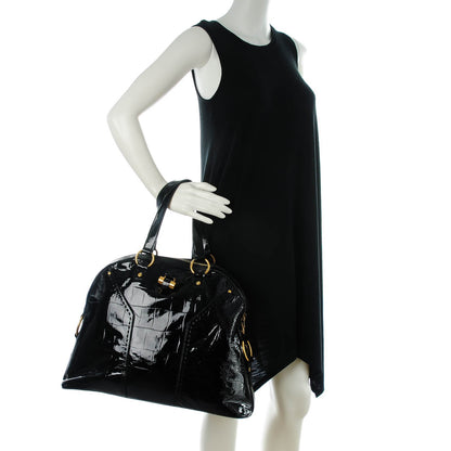 Saint Laurent Patent Croc Oversized Muse Black 2 of 7