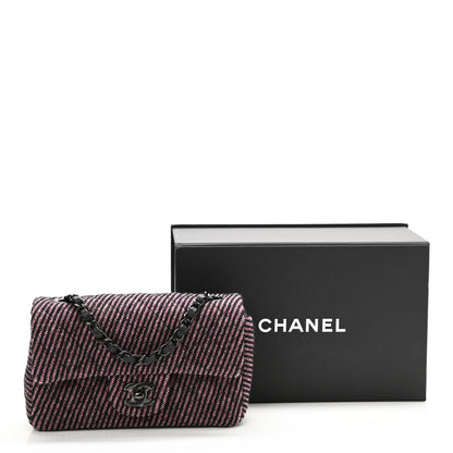 Chanel Wool Tweed Quilted Mini Rectangular Flap Pink Black 10 of 10