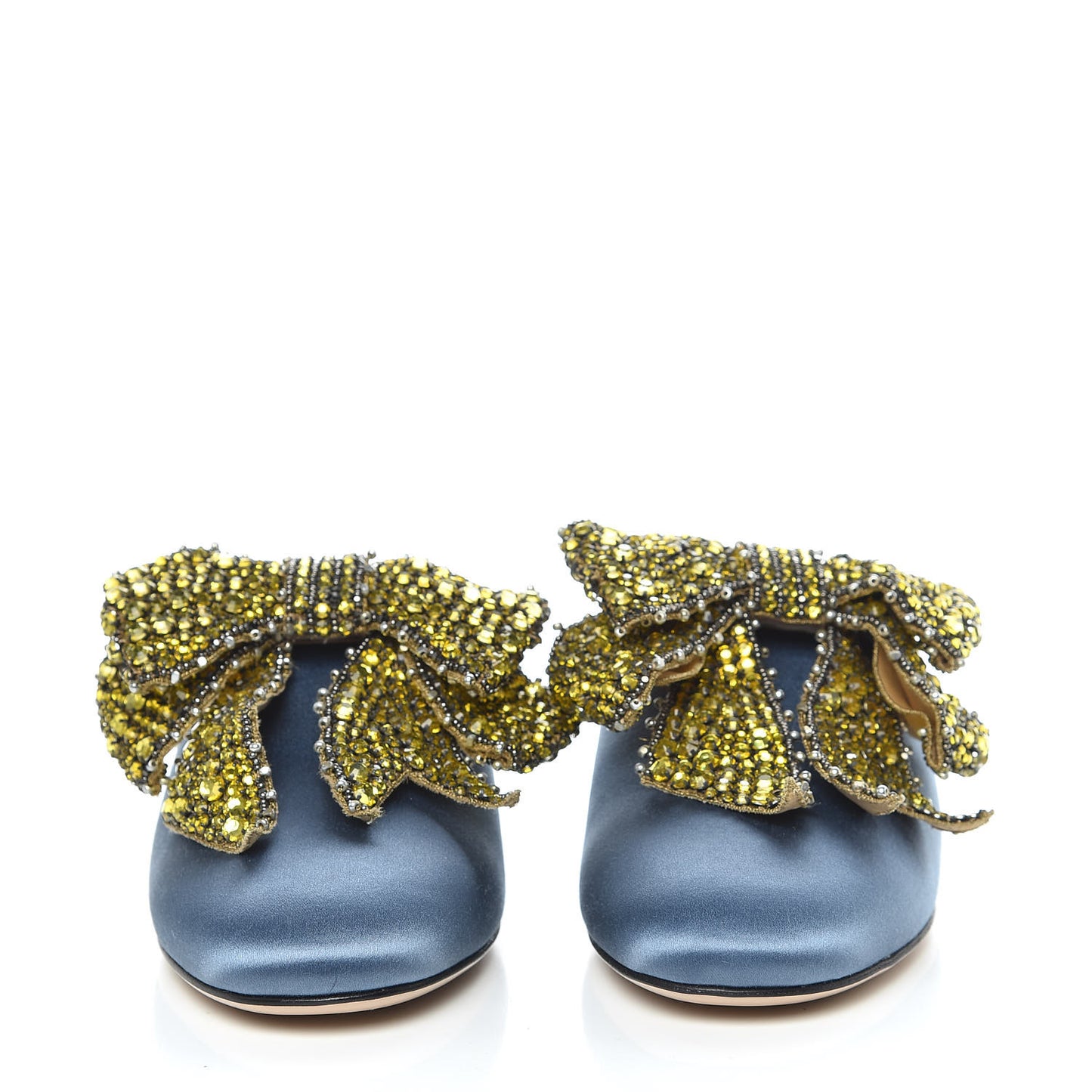 Silk Satin Crystal Embellished Bow Mules 39 Carta Zucchero