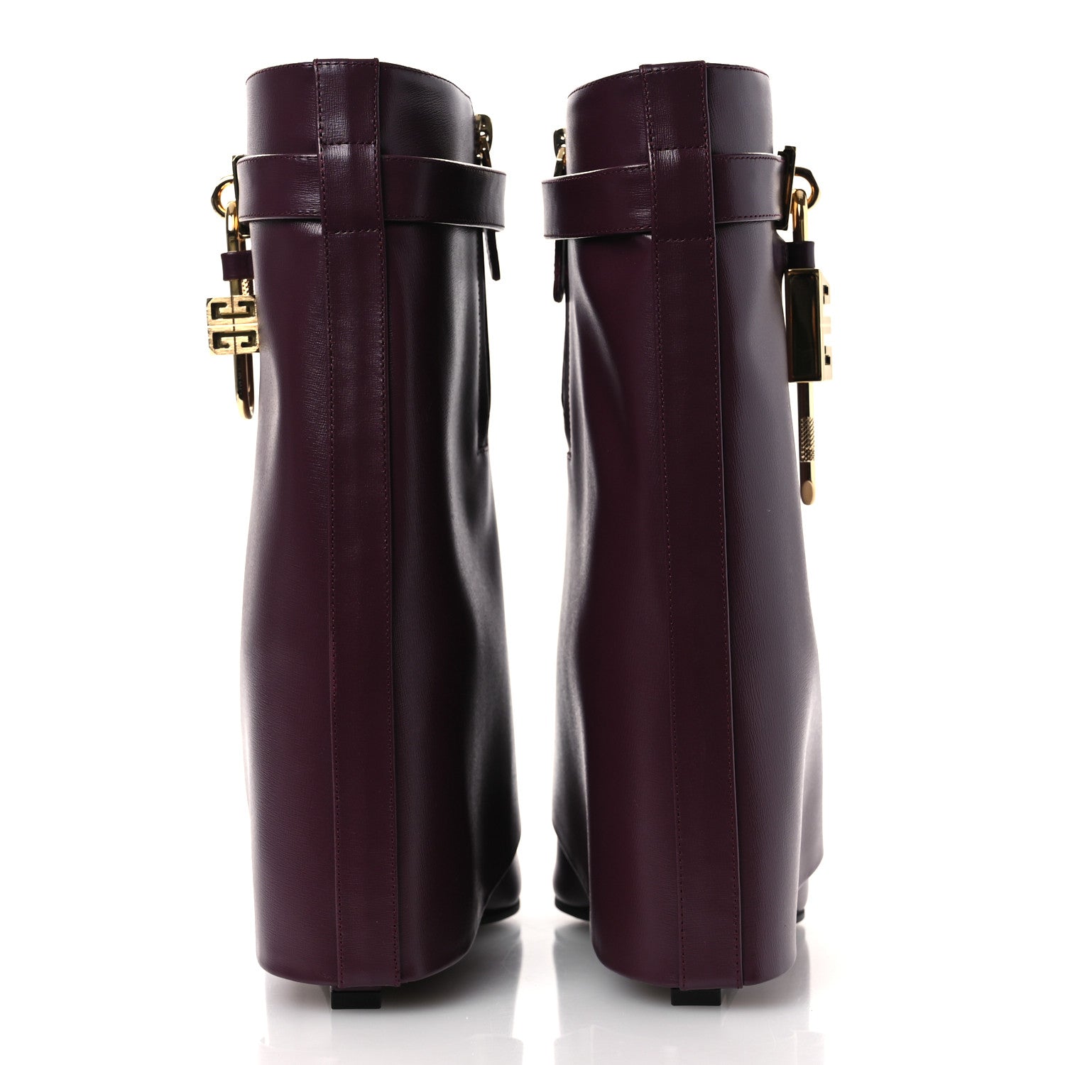Givenchy Calfskin Shark Lock Ankle Boots 40 Oxblood Red 6 of 12