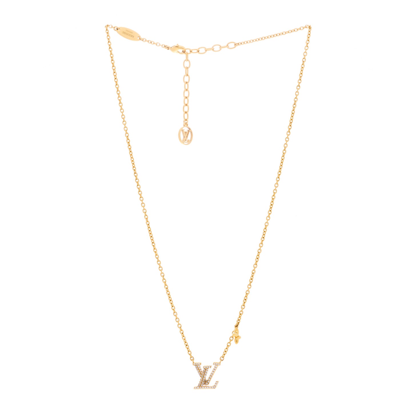 Metal Crystal LV Iconic Necklace Gold