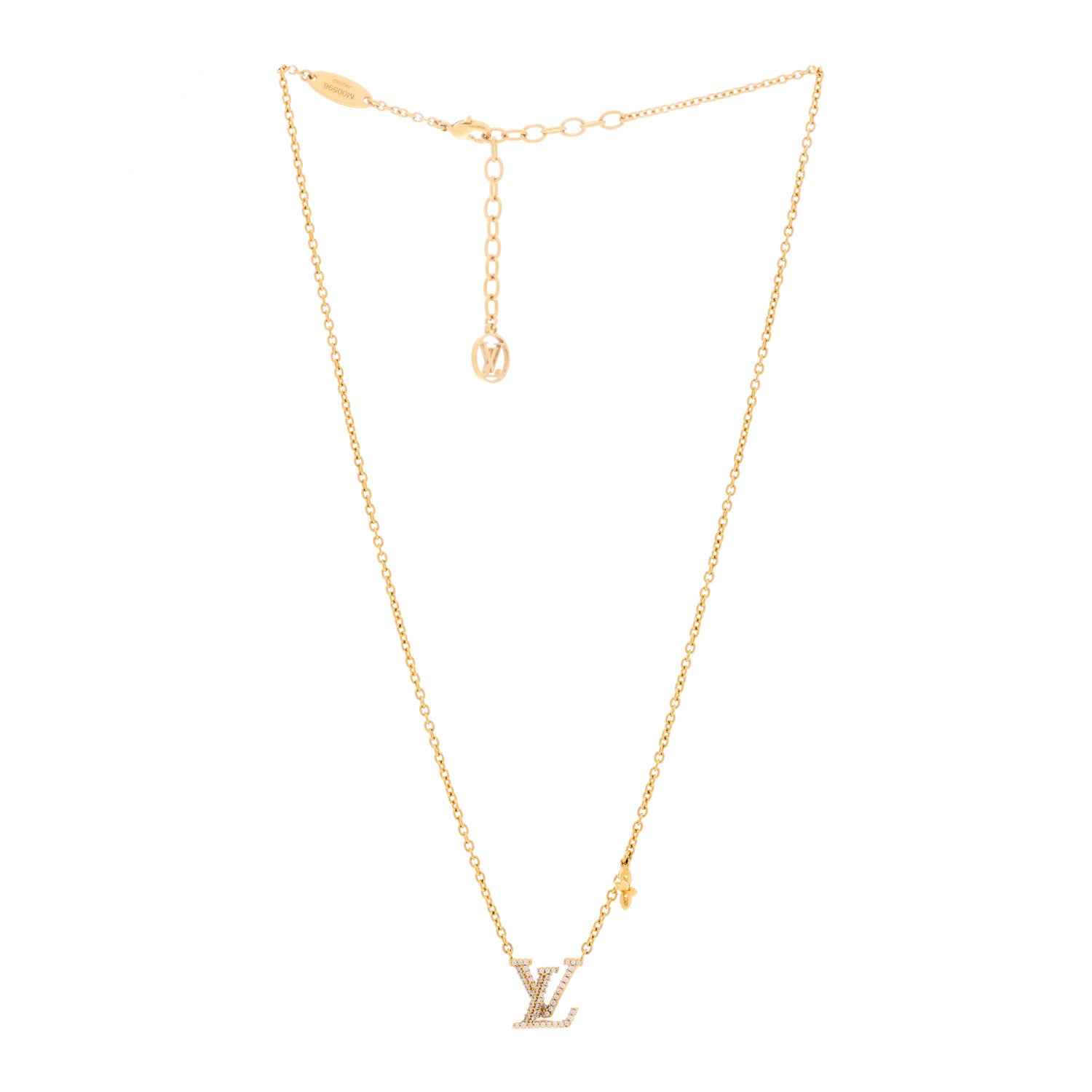 Louis Vuitton Metal Crystal LV Iconic Necklace Gold 2 of 3
