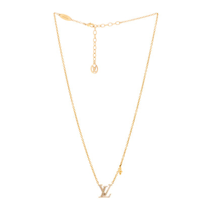 Louis Vuitton Metal Crystal LV Iconic Necklace Gold 2 of 3