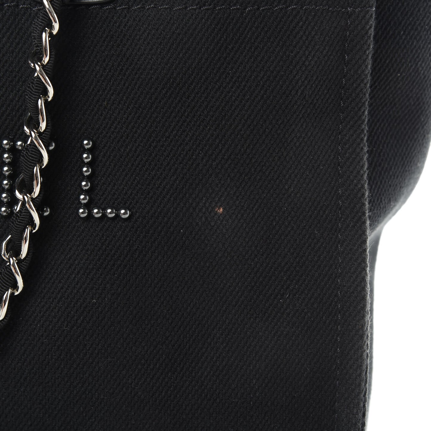 Canvas Pearl Medium Deauville Tote Black