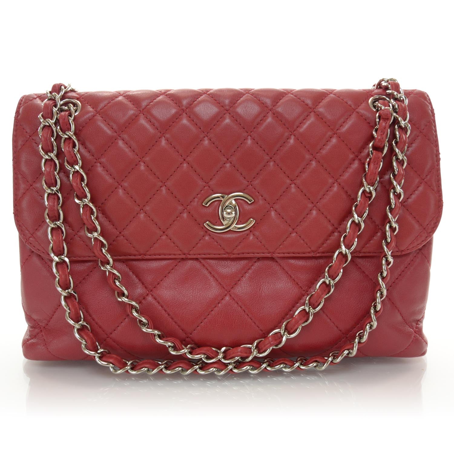 Chanel Leather Quilted In the Business Flap Bag Red 1 of 9