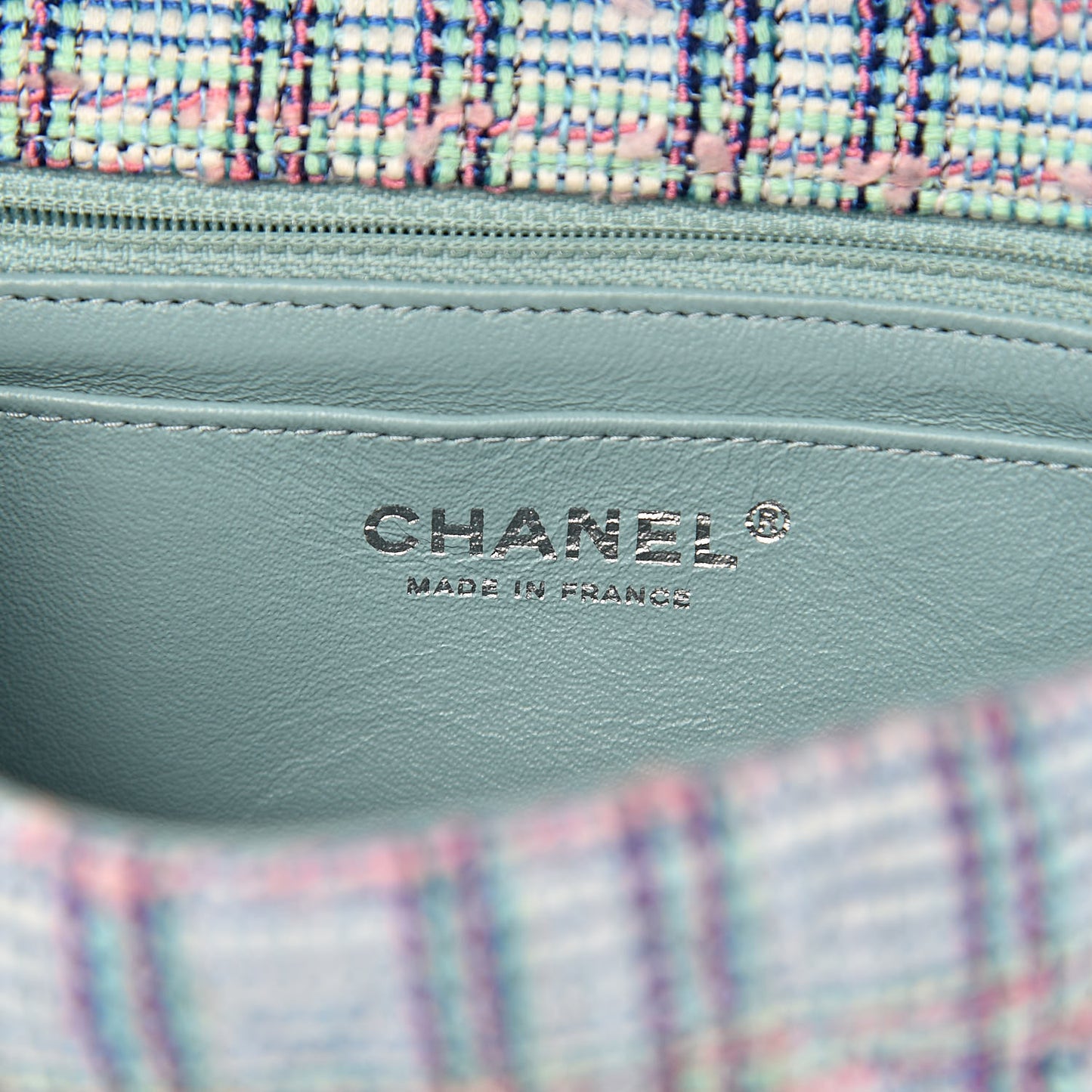 Quilted Mini Rectangular Flap Blue White