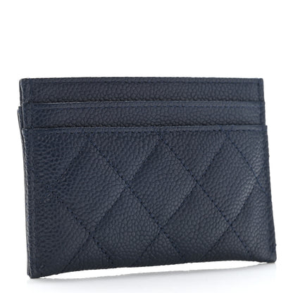 Chanel Caviar Quilted Filigree Card Holder Navy Blue 3 of 9