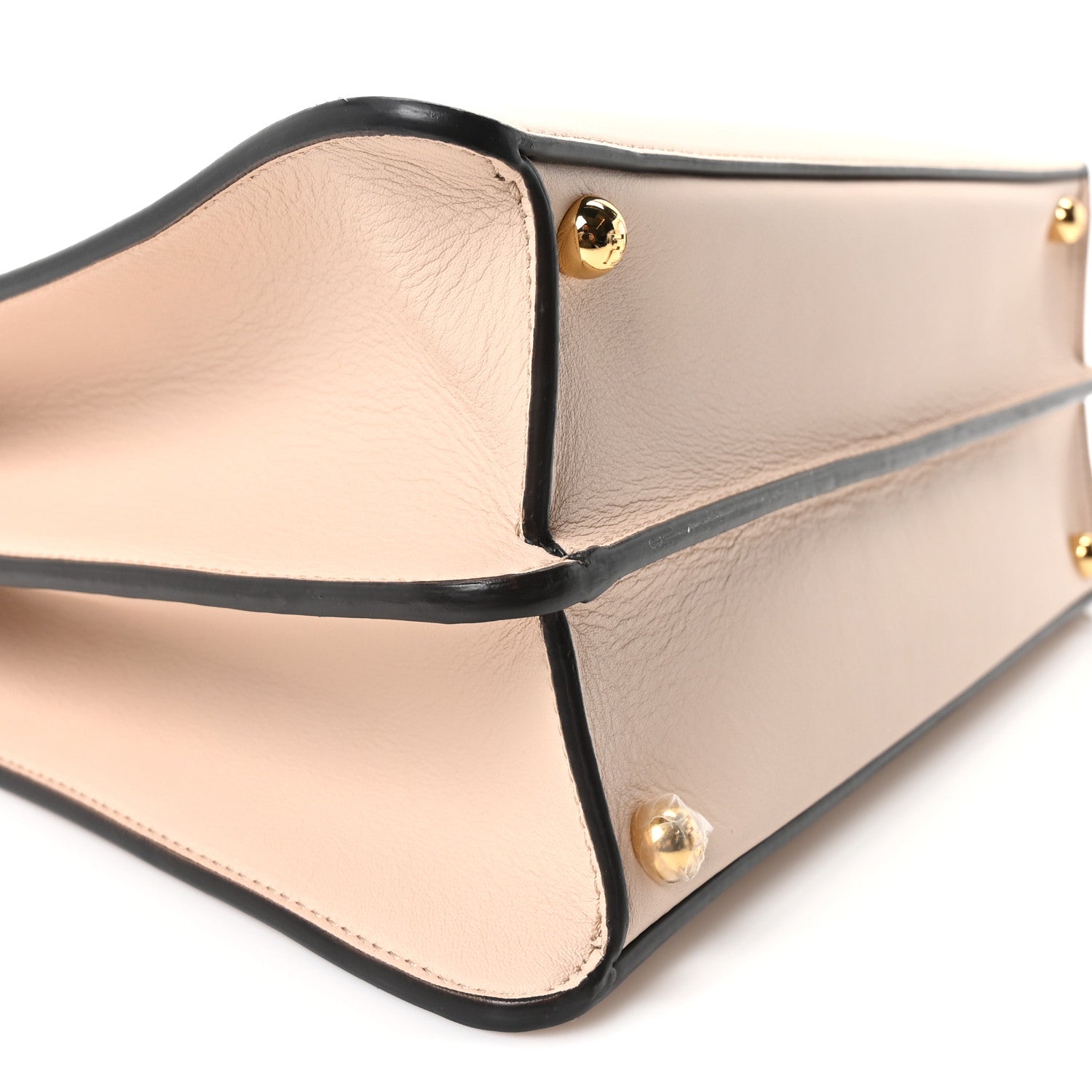 Fendi Vitello Seta Shiny Nappa Plexiglass Medium Peekaboo I SEE U Satchel Poudre 9 of 10