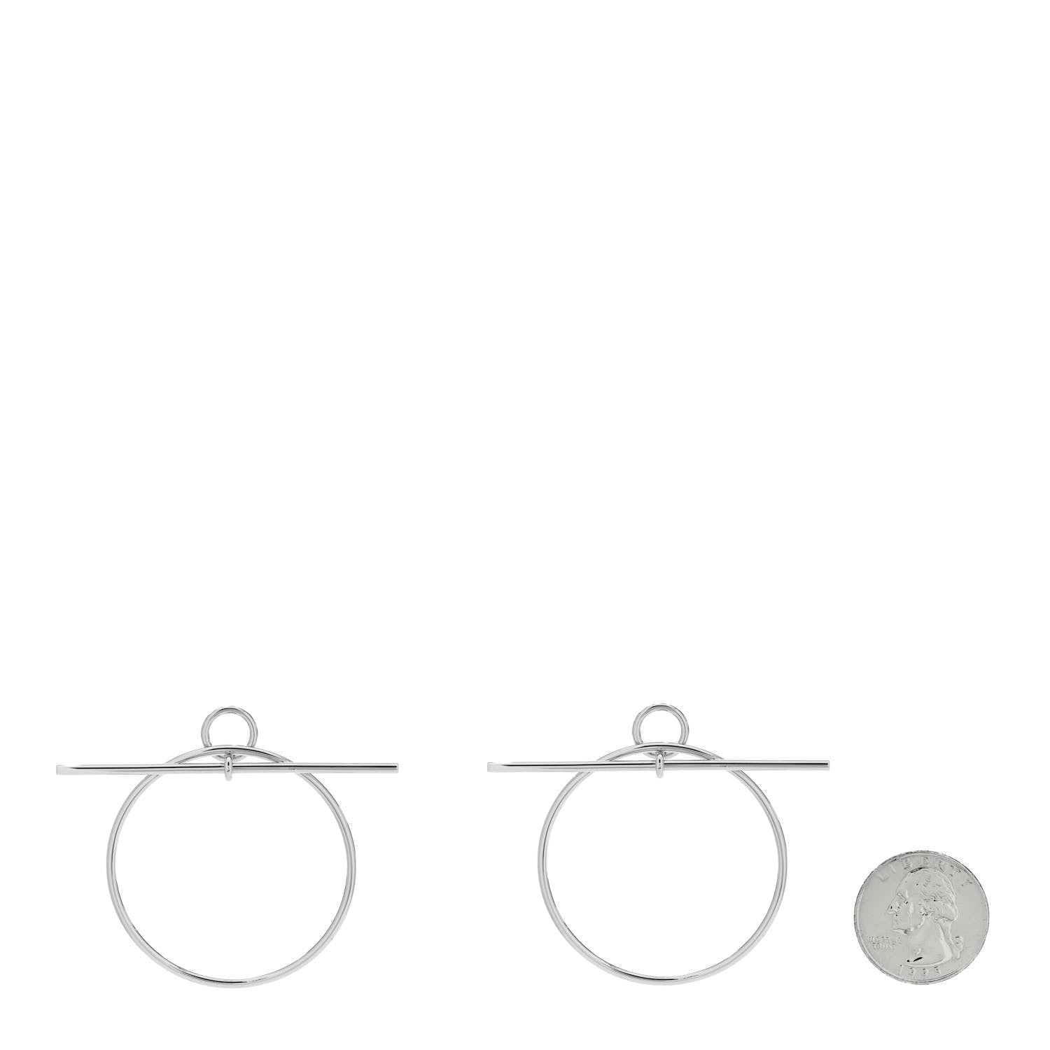Hermes Sterling Silver MM Loop Earrings 2 of 6