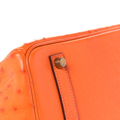 Hermes Ostrich Birkin 35 Orange 26 of 35
