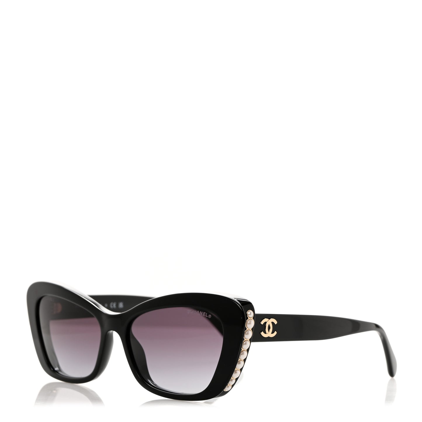 Acetate Pearl Cat Eye CC Sunglasses 5481-H Black
