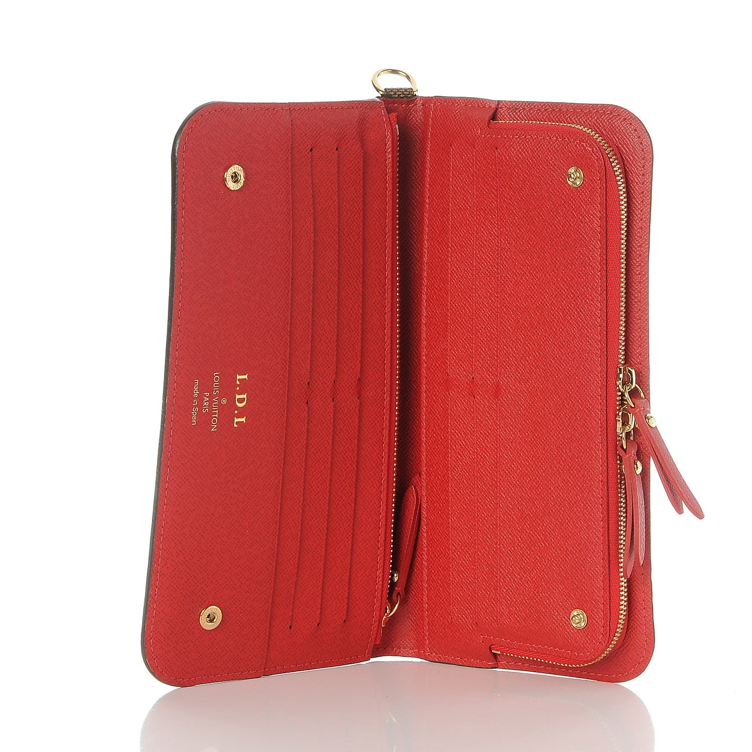 Louis Vuitton Damier Ebene Insolite Wallet Red 5 of 8