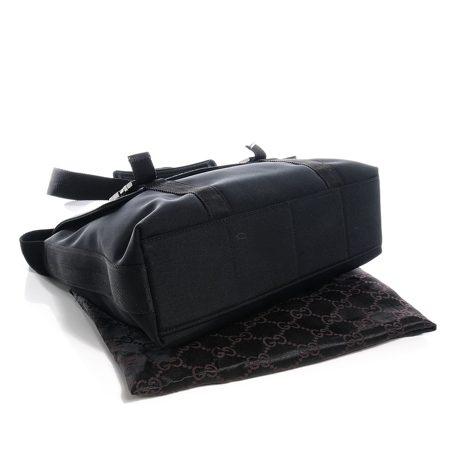 Nylon Medium Double Buckle Flap Messenger Bag Black