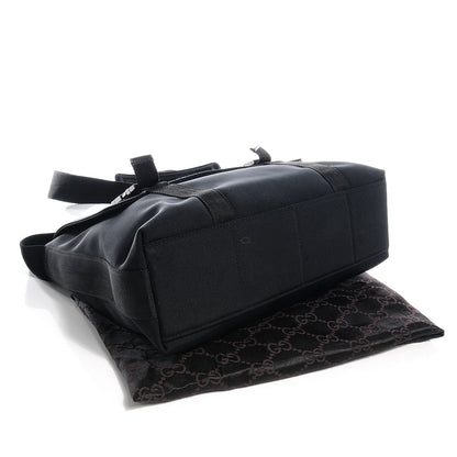 Gucci Nylon Medium Double Buckle Flap Messenger Bag Black 4 of 8