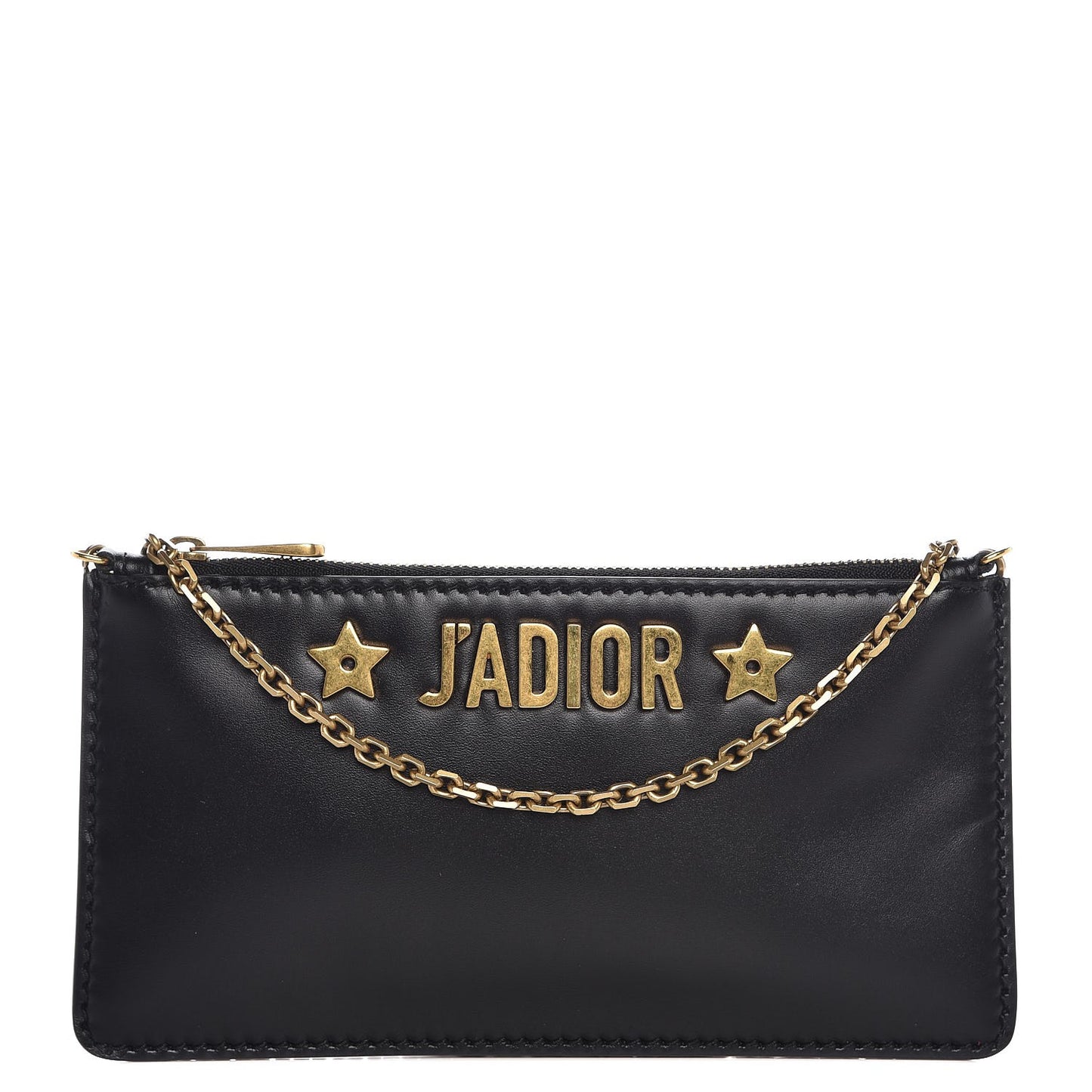 Calfskin J'adior Croisiere Chain Pouch Black