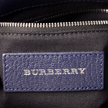 Burberry Goatskin Vintage Check Baby Banner Tote Regency Blue 6 of 9