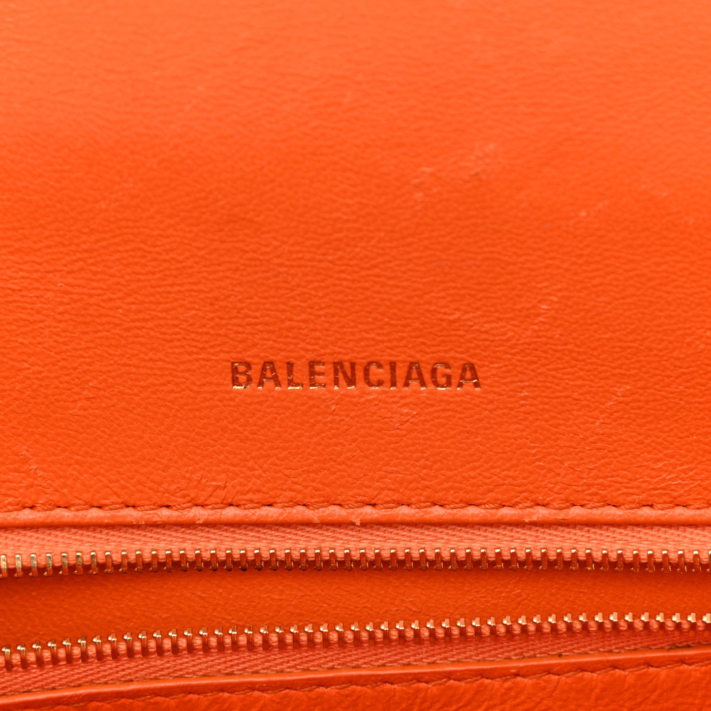 Shiny Calfskin Crocodile Embossed Small Hourglass Top Handle Bag Orange