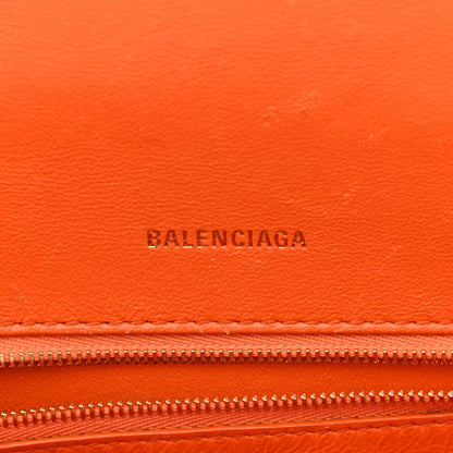 Balenciaga Shiny Calfskin Crocodile Embossed Small Hourglass Top Handle Bag Orange 6 of 14
