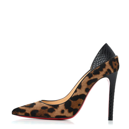 Christian Louboutin Pony Hair Leopard Maastricht 100 Pumps 37 Brown Black 1 of 4