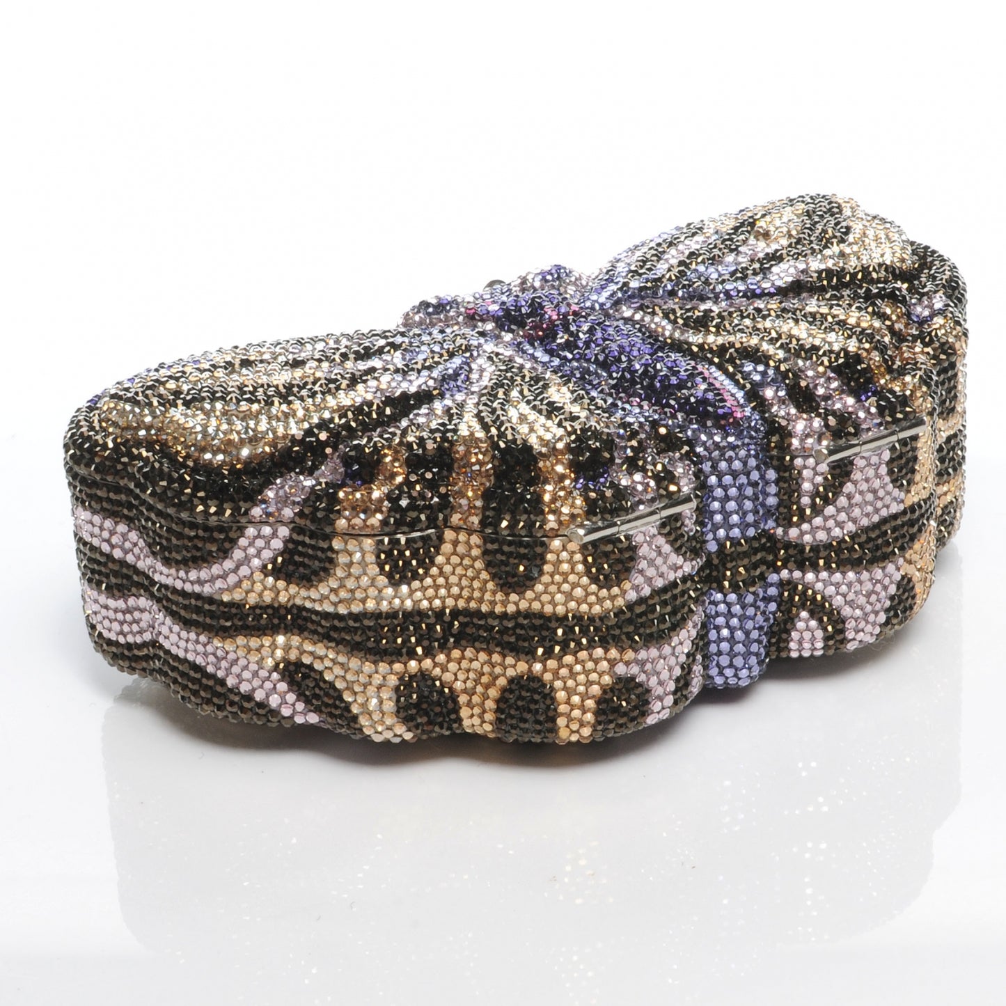 Austrian Crystal Butterfly Minaudiere Clutch Silver