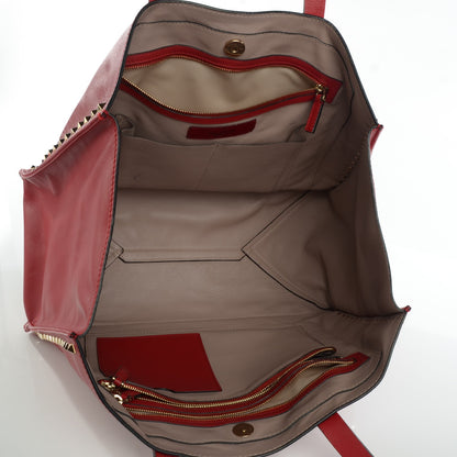 Valentino Garavani Nappa Medium Rockstud Soft Tote Red 5 of 8