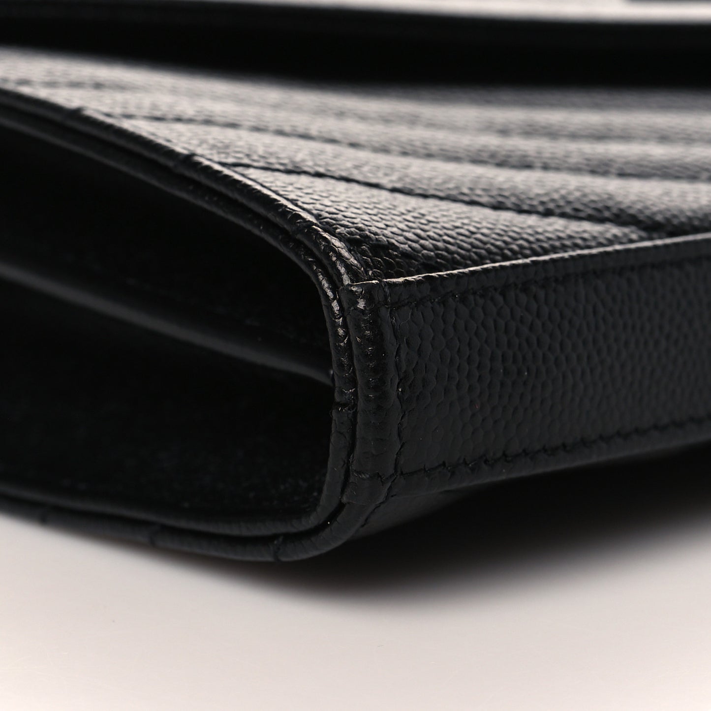 Grain De Poudre Matelasse Chevron Monogram Chain Wallet Black