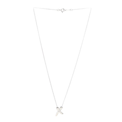 Tiffany Sterling Silver Diamond Paloma Picasso Graffiti X Pendant Necklace 3 of 6