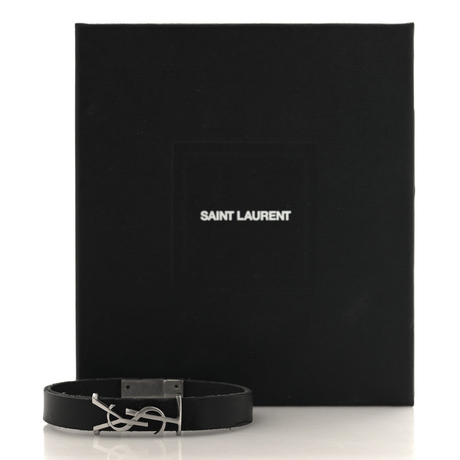 Saint Laurent Calfskin Opyum Bracelet L Black 6 of 6